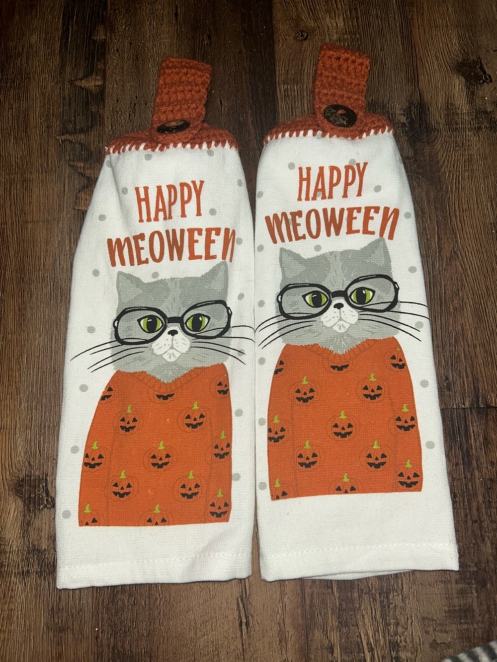 Cat Halloween Hanging Towel Set